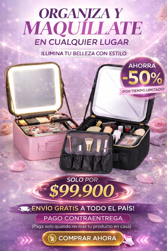 COSMETIQUERA ESPEJO LUZ LED + ENVIO GRATIS 💕
