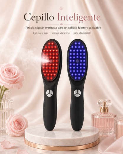 Cepillo capilar con vapor, masaje y luz LED en casa ✨