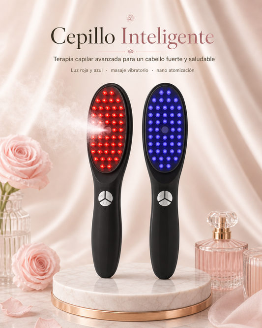 Cepillo capilar con vapor, masaje y luz LED en casa ✨